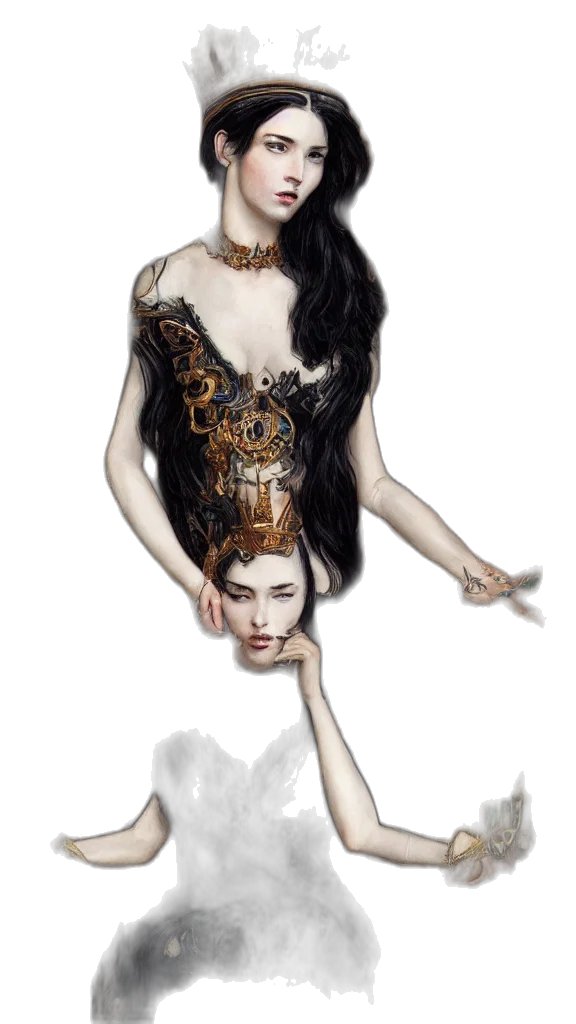 dress, crown, jewelry, creature transparent PNG cut-out