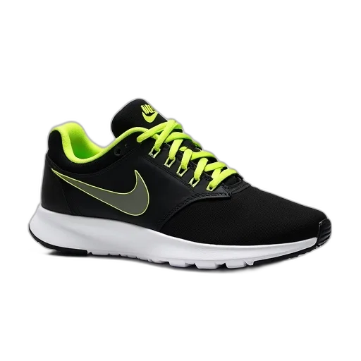 shoes, neon, green, close-up, image, single, sneaker, black transparent PNG cut-out