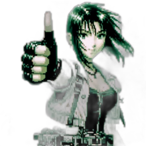 weapon, robot, staff, jacket, pixel art, cyberpunk, comic book art, concept art transparent PNG cut-out
