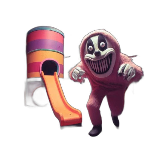 shoes, creature, mask, robot, concept art, 3d render, pixel art, eccentrically transparent PNG cut-out