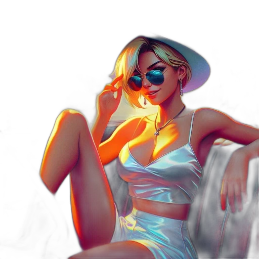 dress, concept art, comic book art, cyberpunk, photorealistic, neon lights, fire, neon transparent PNG cut-out