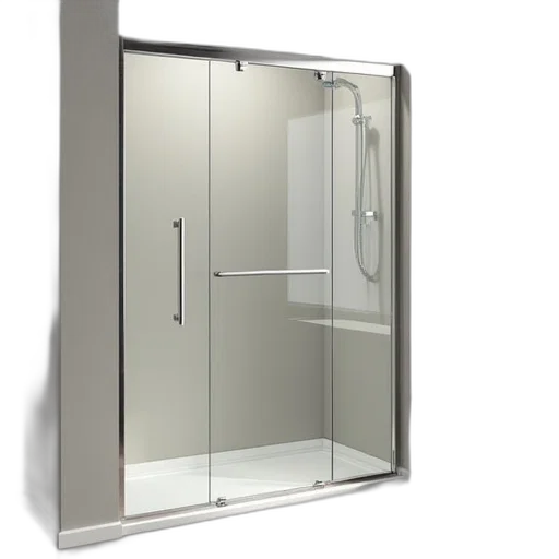 furniture, 3d render, photorealistic, dreamline, encore, frameless, shower, door transparent PNG cut-out