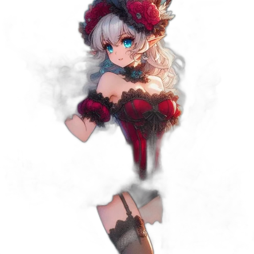 dress, mask, creature, weapon, anime, fantasy art, watercolor, concept art transparent PNG cut-out