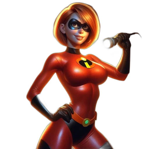 comic book art, concept art, 3d render, cartoon, female, animated, character, red transparent PNG cut-out