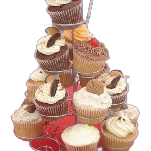 food, 3d render, variety, cupcakes, different, toppings, flavors, displayed transparent PNG cut-out