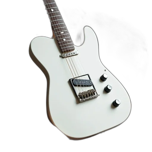 3d render, photorealistic, white, guitar transparent PNG cut-out