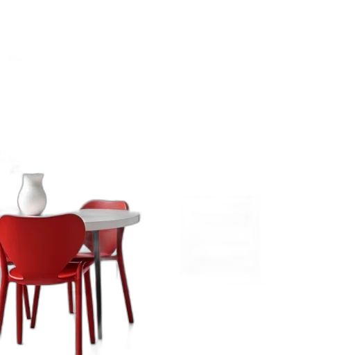 furniture, 3d render, concept art, red, monochrome, modern, kitchen, white transparent PNG cut-out