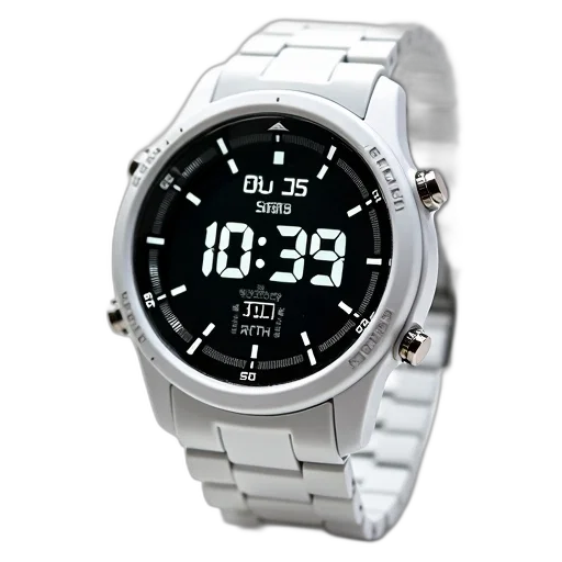 jewelry, 3d render, white, digital, wristwatch, black, display, showing transparent PNG cut-out