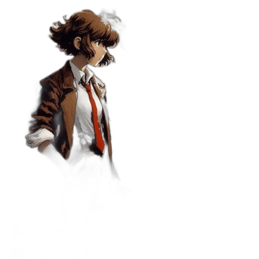 jacket, staff, animal, face, concept art, pixel art, anime, comic book art transparent PNG cut-out