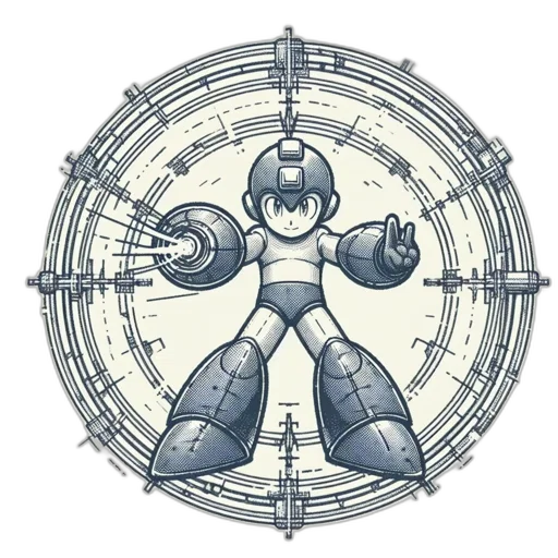 robot, weapon, staff, sword, concept art, pixel art, cartoon, 3d render transparent PNG cut-out