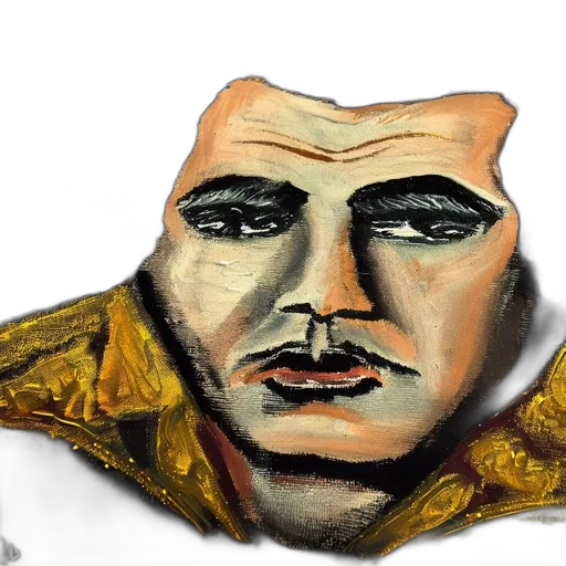 mask, face, jacket, crown, photorealistic, oil painting, concept art, watercolor transparent PNG cut-out