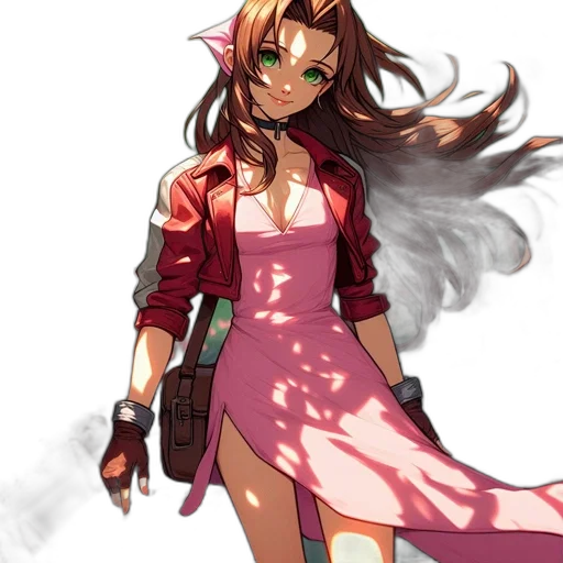 dress, weapon, staff, concept art, anime, cyberpunk, pixel art, red transparent PNG cut-out