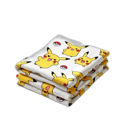 3d render, white, fabric, pattern, various, pikachu, characters, pok transparent PNG cut-out