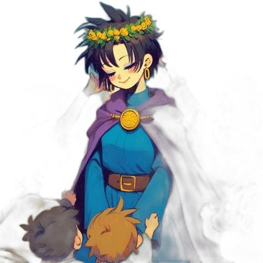 crown, staff, flower, concept art, fantasy art, pixel art, anime, outer space transparent PNG cut-out
