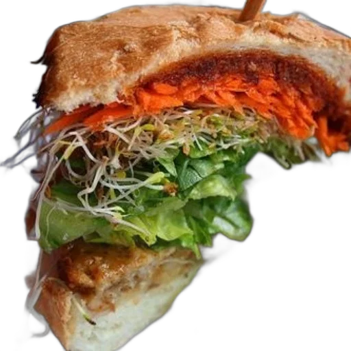 food, weapon, animal, photorealistic, sandwich, layers, lettuce, sprouts transparent PNG cut-out