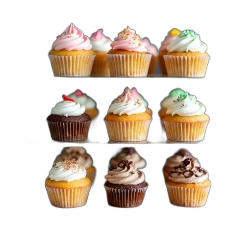 food, photorealistic, 3d render, pastel, glass, display, case, three transparent PNG cut-out