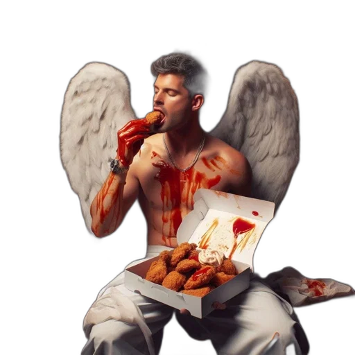 food, concept art, pixel art, photorealistic, fantasy art, angelic, figure, complete transparent PNG cut-out