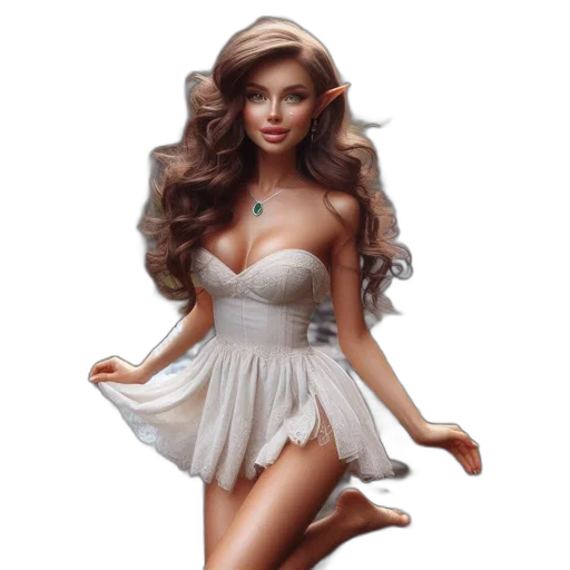 dress, photorealistic, fantasy art, 3d render, cartoon, ethereal, scene, features transparent PNG cut-out
