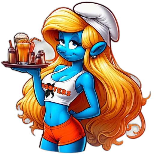 pixel art, fantasy art, cartoon, concept art, blue, animated, blue-skinned, woman transparent PNG cut-out
