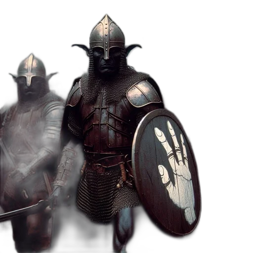 sword, weapon, mask, concept art, fantasy art, 3d render, photorealistic, fog transparent PNG cut-out
