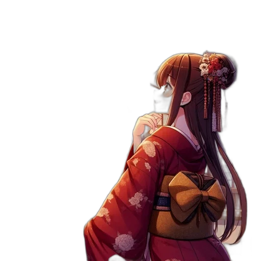 dress, flower, staff, crown, pixel art, concept art, anime, watercolor transparent PNG cut-out