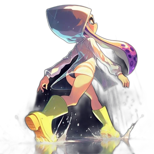 dress, robot, jacket, creature, concept art, watercolor, 3d render, anime transparent PNG cut-out