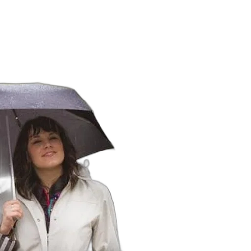 umbrella, jacket, staff, photorealistic, 3d render, rain, woman, raincoat transparent PNG cut-out