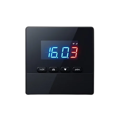 black, digital, display, blue, backlight, shown, against, white transparent PNG cut-out