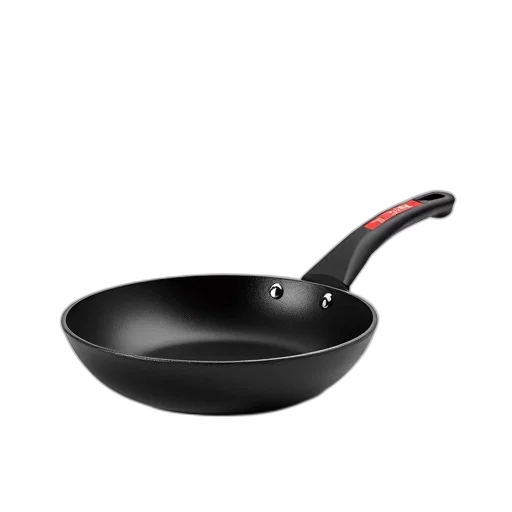 food, weapon, 3d render, photorealistic, black, non-stick, frying, pan transparent PNG cut-out
