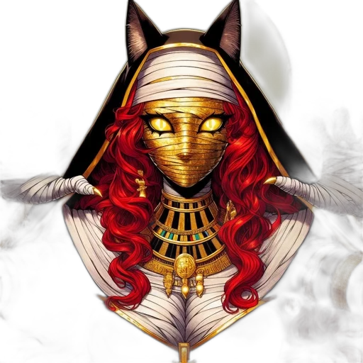 mask, jewelry, staff, fantasy art, concept art, pixel art, comic book art, golden transparent PNG cut-out