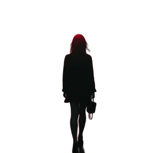 dress, jacket, staff, hair transparent PNG cut-out