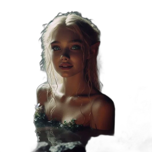 dress, dragon, face, crown, fantasy art, concept art, photorealistic, oil painting transparent PNG cut-out
