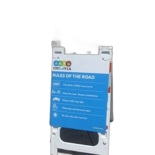 staff, sign, rules, road, ciclavia transparent PNG cut-out
