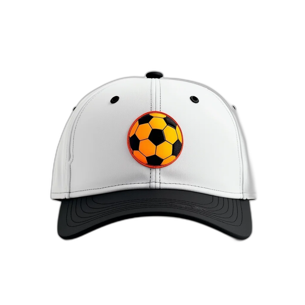 hat, 3d render, white, baseball, cap, black, brim, red transparent PNG cut-out