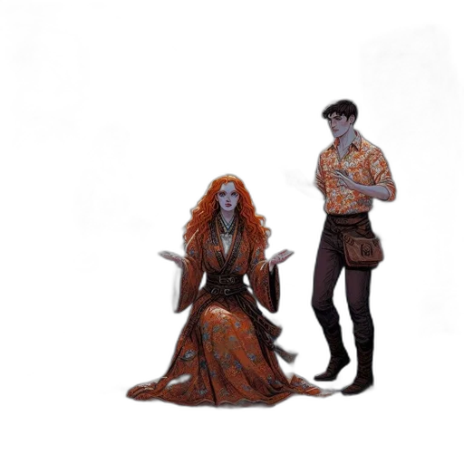 dress, jacket, concept art, fantasy art, comic book art, pixel art, underwater, fire transparent PNG cut-out
