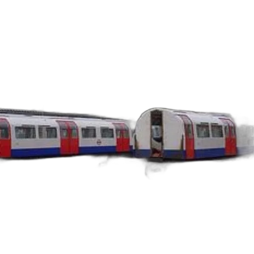 3d render, concept art, photorealistic, two, red, white, blue, trains transparent PNG cut-out