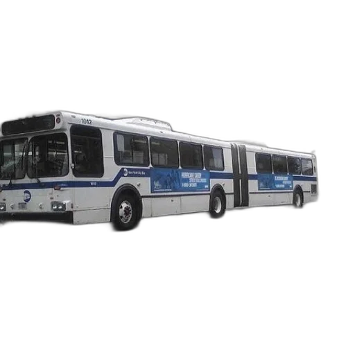 3d render, photorealistic, concept art, long, white, bus, blue, stripes transparent PNG cut-out