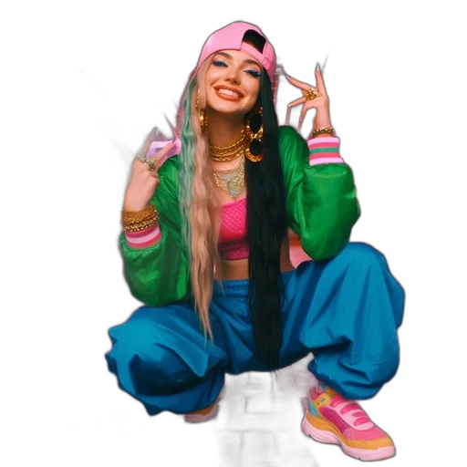 jacket, hat, jewelry, vaporwave, concept art, cartoon, pixel art, neon transparent PNG cut-out