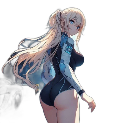 dress, jacket, staff, robot, anime, concept art, fantasy art, pixel art transparent PNG cut-out