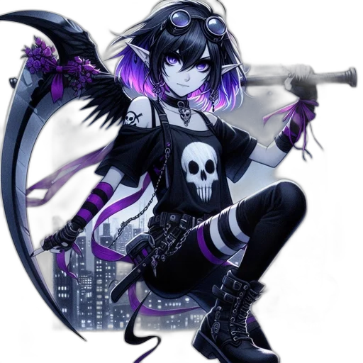 weapon, cyberpunk, fantasy art, concept art, pixel art, monochrome, dark, animated transparent PNG cut-out