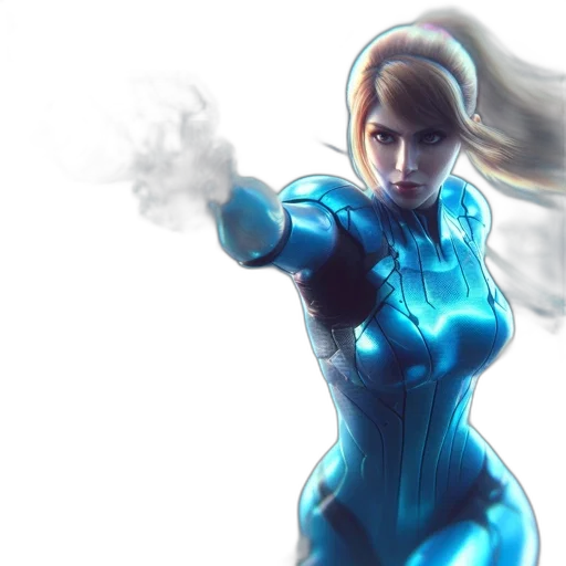 concept art, comic book art, 3d render, fantasy art, blue, futuristic, setting, woman transparent PNG cut-out