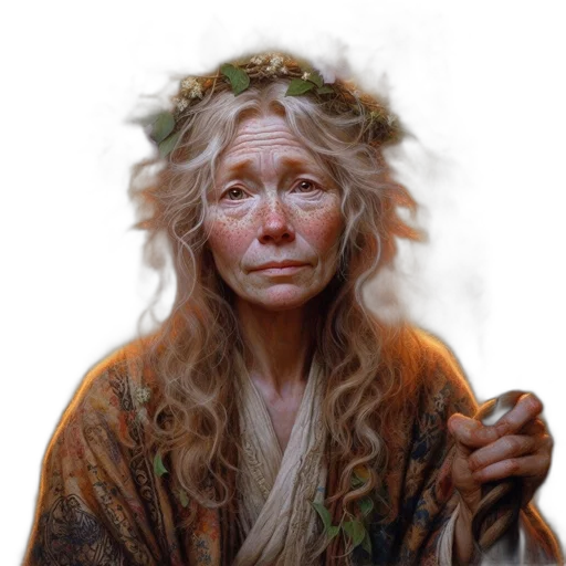 face, crown, photorealistic, fantasy art, oil painting, concept art, elderly, woman transparent PNG cut-out