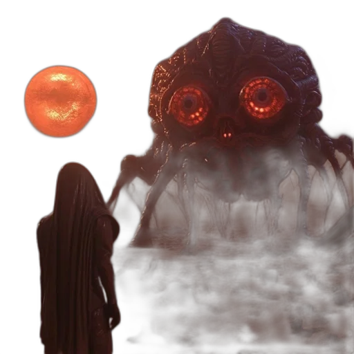 creature, mask, concept art, fantasy art, 3d render, pixel art, outer space, underwater transparent PNG cut-out