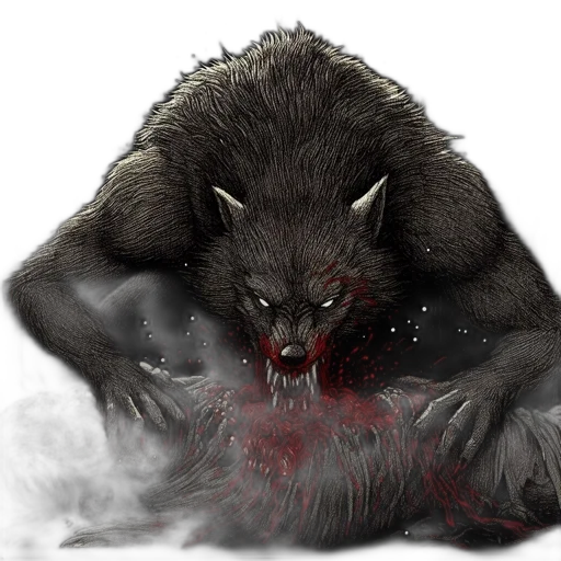 creature, animal, concept art, fantasy art, photorealistic, comic book art, dark, fierce transparent PNG cut-out