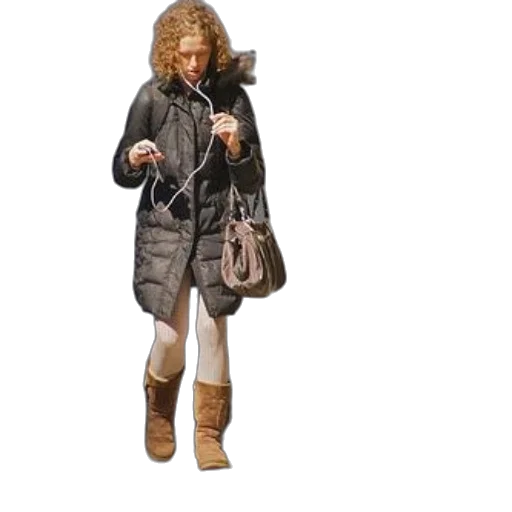 jacket, 3d render, concept art, photorealistic, woman, black, coat, boots transparent PNG cut-out