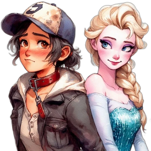 crown, comic book art, fantasy art, concept art, watercolor, snow, pastel, blue transparent PNG cut-out