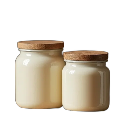 food, bottle, earth tones, two, cream, jar, jars, rustic transparent PNG cut-out