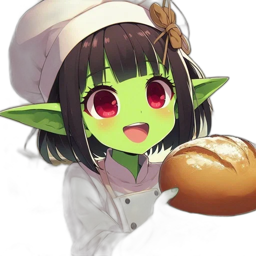 food, creature, staff, hat, anime, fantasy art, pixel art, photorealistic transparent PNG cut-out