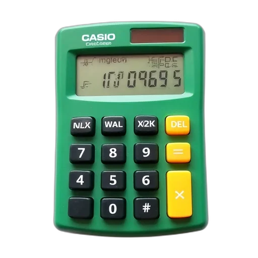 weapon, green, calculator, digital, display, showing, mathematical, functions transparent PNG cut-out