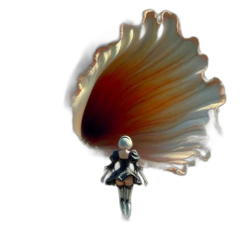 hair, creature, flower, animal, concept art, 3d render, fantasy art, pixel art transparent PNG cut-out